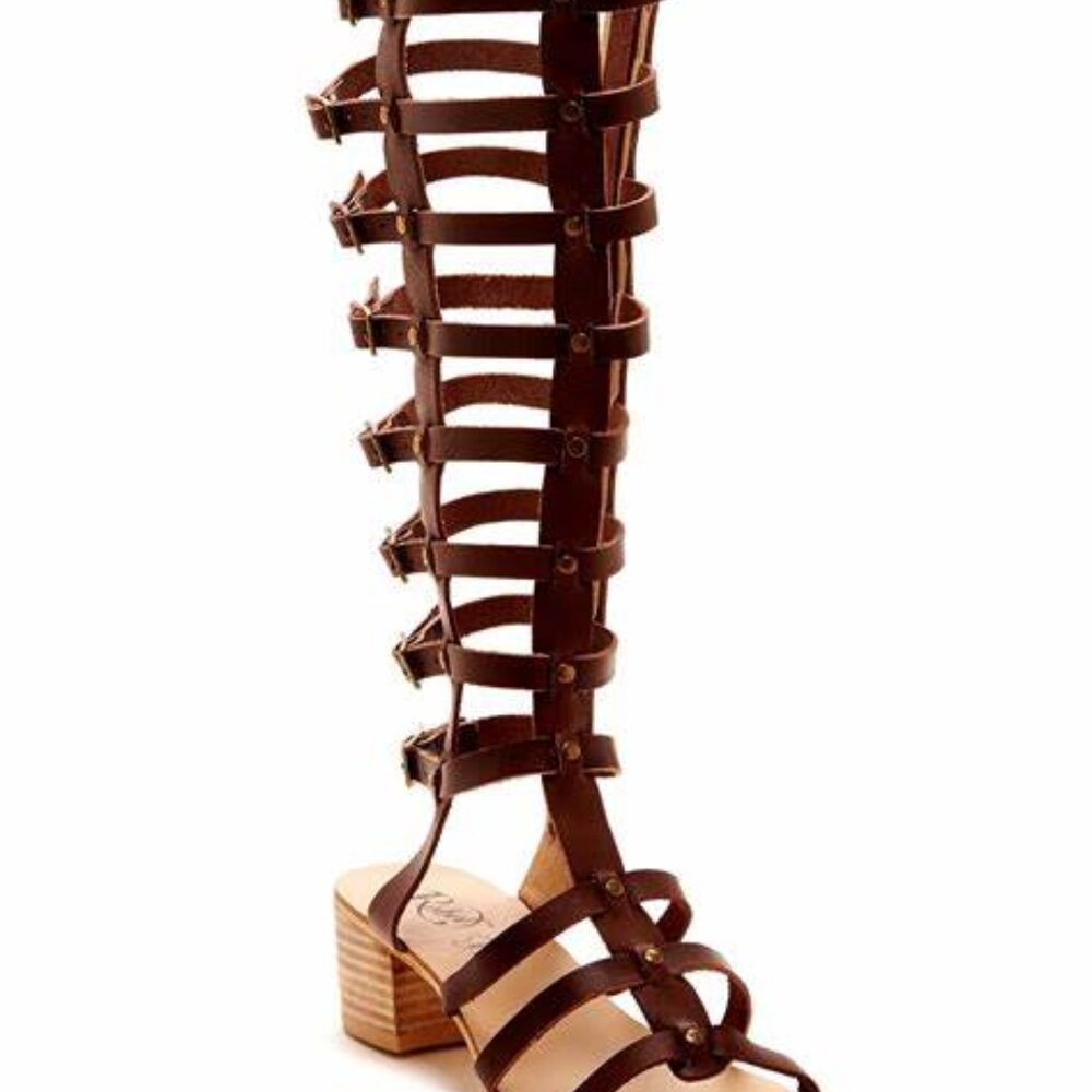Modern Rebel Gladiator Leather Sandals - Size 8